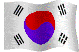 Flying Flag of Republic of Korea